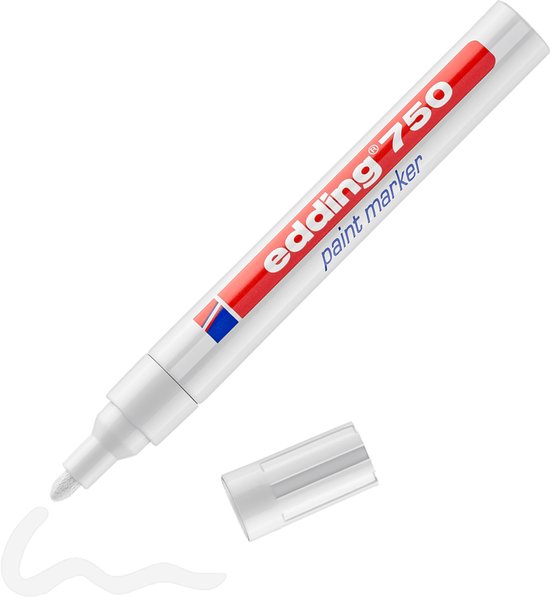 edding 750 glansmarker - ronde punt 2-4 mm - permanente inkt - Wit