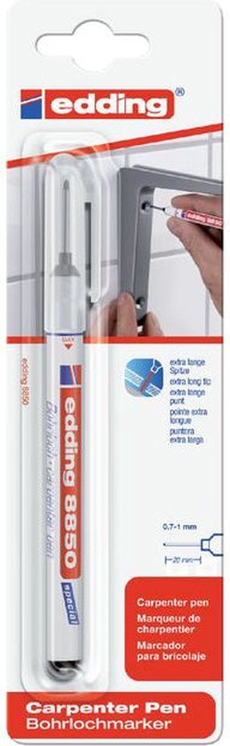 Edding 8850/1 timmermanspen - 1 mm punt 20 mm diep - Zwart