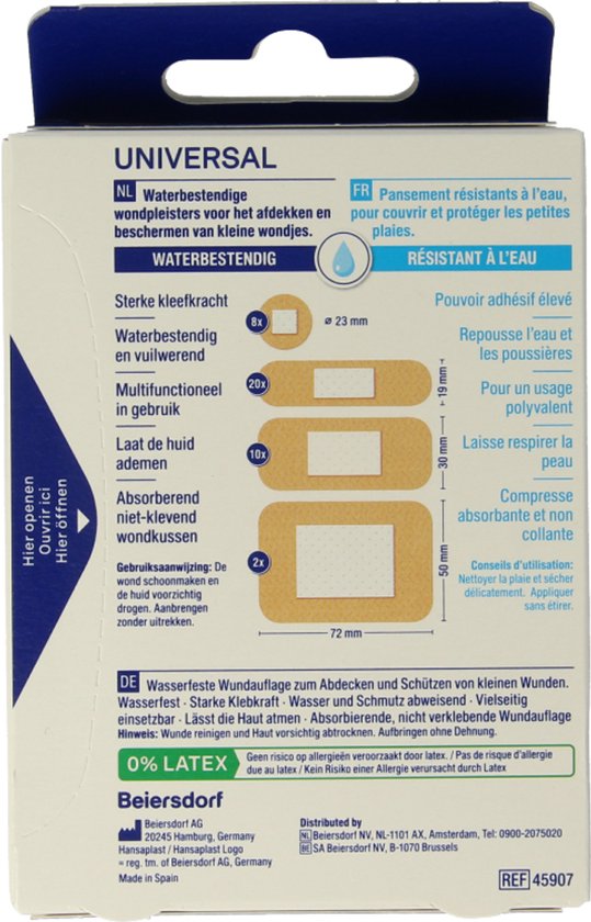 Hansaplast Universal pleisters - wondpleisters voor wondverzorging - 40 stuks
