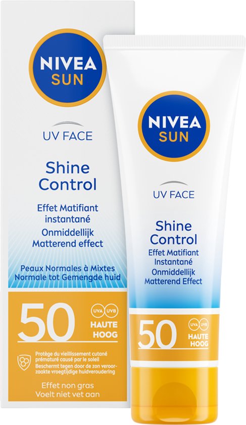 NIVEA SUN Face Shine Control zonnebrandcrème gezicht - SPF 50 - matterend effect - 50 ml