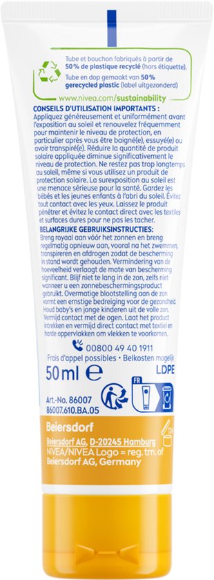 NIVEA SUN Face Shine Control zonnebrandcrème gezicht - SPF 50 - matterend effect - 50 ml