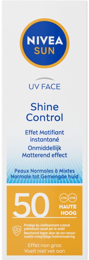 NIVEA SUN Face Shine Control zonnebrandcrème gezicht - SPF 50 - matterend effect - 50 ml