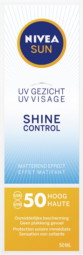 NIVEA SUN Face Shine Control zonnebrandcrème gezicht - SPF 50 - matterend effect - 50 ml