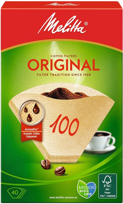 Melitta koffiefilters - maat 100/40 - Bruin