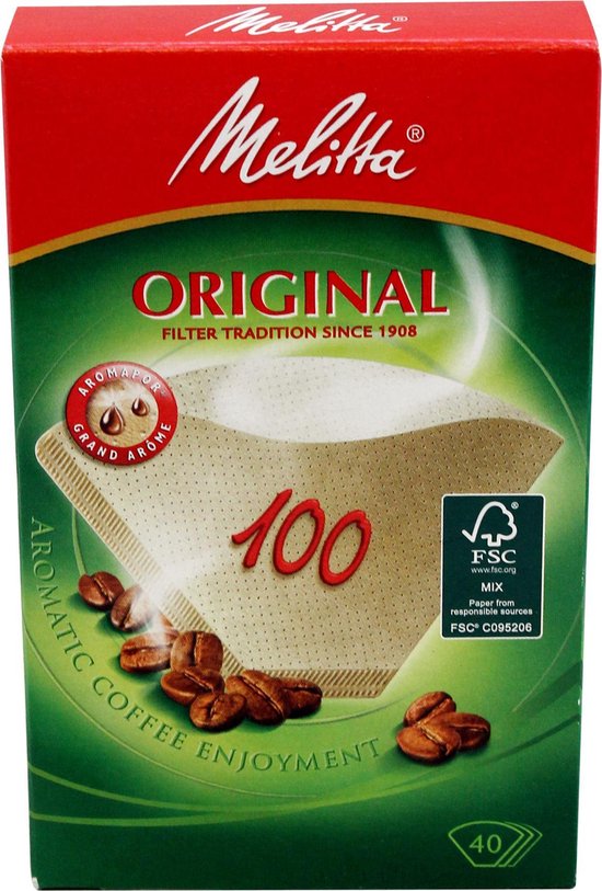 Melitta koffiefilters - maat 100/40 - Bruin