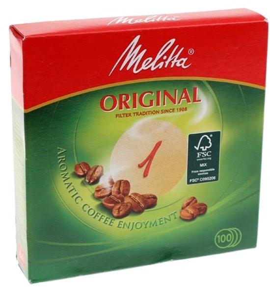 Melitta Original koffiefilters - nr. 1 - 94 mm - 100 stuks - Bruin