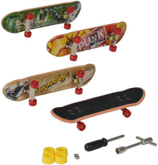 Simba vingerskateboard set van 4 - 8 cm - vanaf 5 jaar