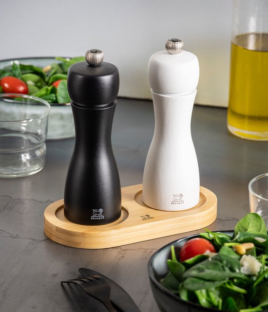 Peugeot Linea houder peper- en zoutmolen - 17 cm - bamboe - Naturel