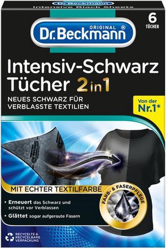 Dr. Beckmann kleurverzorging - Intensive Black 2 in 1 - 6 doekjes