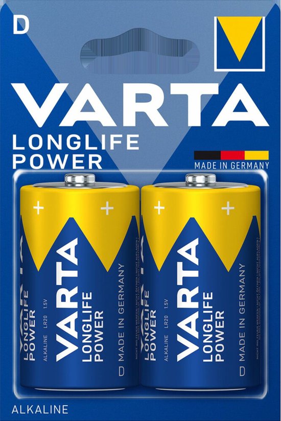 Varta Longlife Power batterijen - D alkaline high energy - 2 stuks