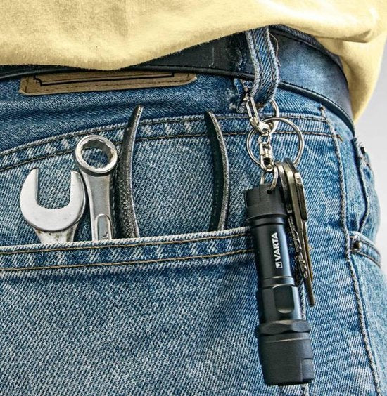 Varta sleutelhanger zaklamp - 12 lm - Zwart