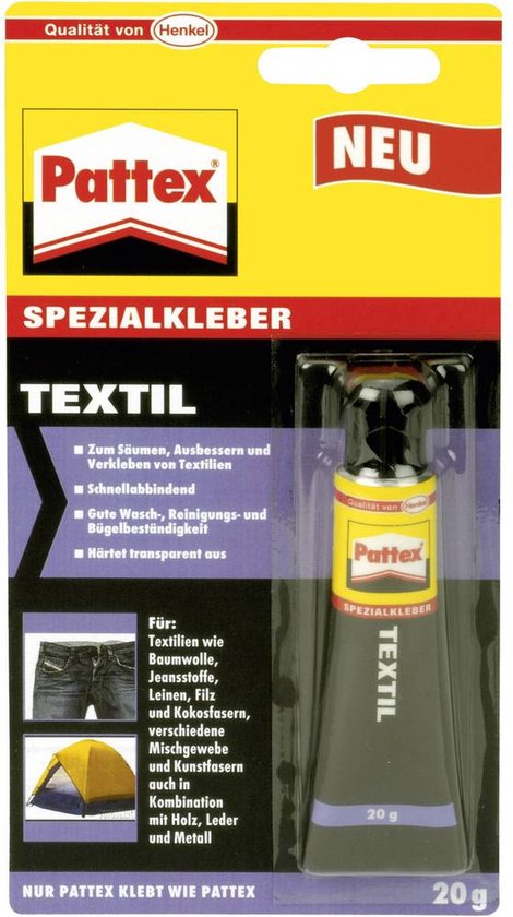 Pattex textiellijm - kledinglijm 20 gram - Transparant