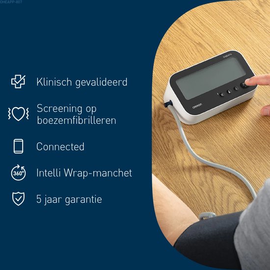 Omron M4 Connect AFib bloeddrukmeter - bluetooth - AFib-detectie - geheugen 120 metingen