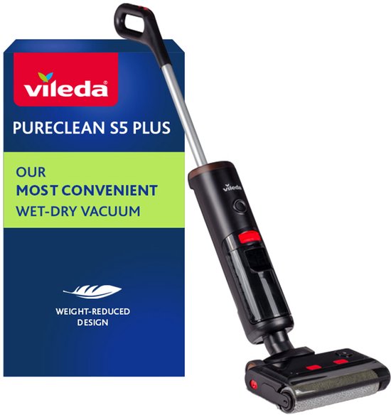 Vileda PureClean S5 Plus steelstofzuiger - nat en droog - snoerloos