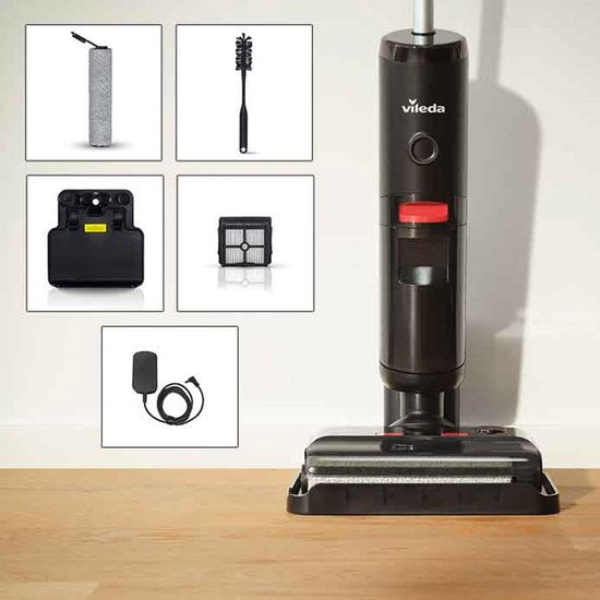 Vileda PureClean S5 Plus steelstofzuiger - nat en droog - snoerloos