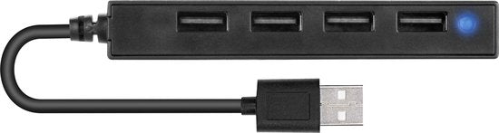 Speedlink Snappy Slim USB hub - USB-A naar 4x USB 2.0 - compact - Zwart