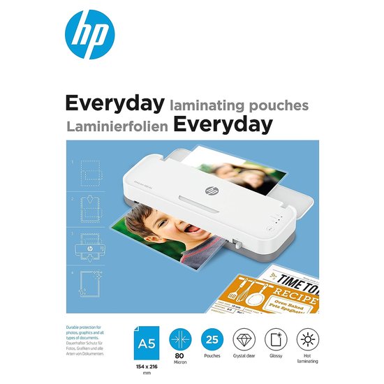 HP 9155 lamineerfolies A5 - 80 micron - 25 stuks - Transparant