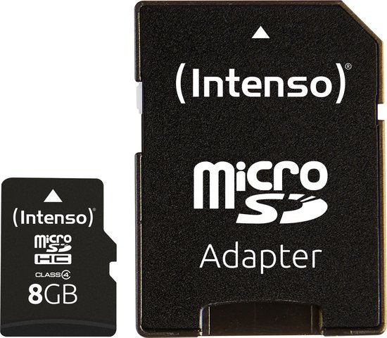 Intenso microSD geheugenkaart - class 4 - 8 GB - met SD-adapter