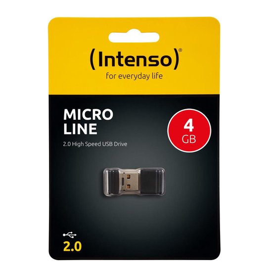 Intenso Micro Line USB-stick - 4 GB - USB 2.0 - Zwart