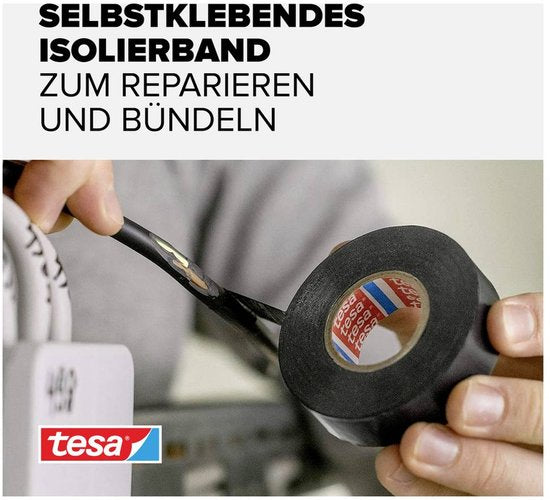 tesa isolatietape 56192-00010-22 - 10 m × 15 mm - Zwart - 1 stuk