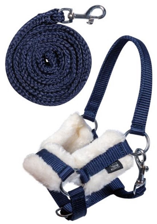 HKM halster en halstertouw - stokpaard hobby horsing - Navy