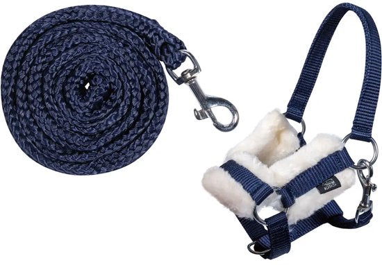 HKM halster en halstertouw - stokpaard hobby horsing - Navy