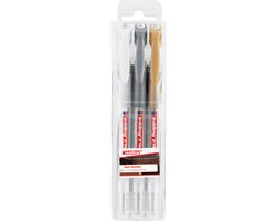 Edding 2185 gelroller set van 3 - 0,7 mm punt - waterbasis - Wit Goud Zilver