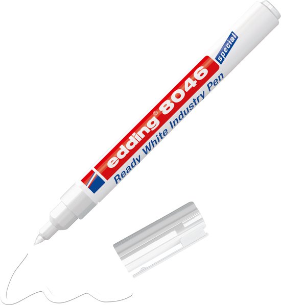 Edding 8046 industrie stift set van 10 - permanent 1-3 mm - Wit
