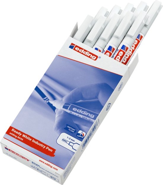 Edding 8046 industrie stift set van 10 - permanent 1-3 mm - Wit