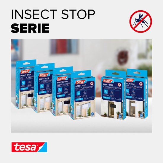 tesa Insect Stop H&L raamhor - klittenband op maat te snijden zonder boren - 150×180 cm - Wit