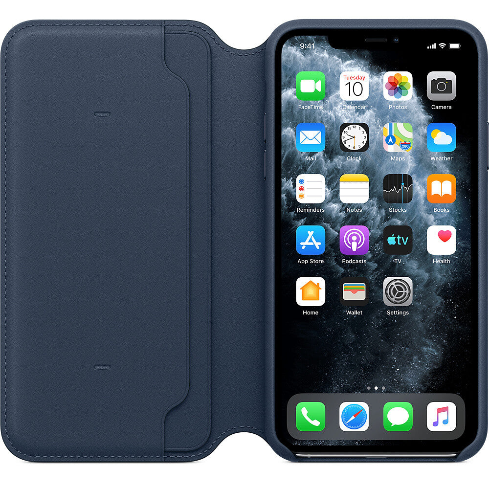 Apple iPhone 11 Pro Max Leather Folio - Diepzeeblauw