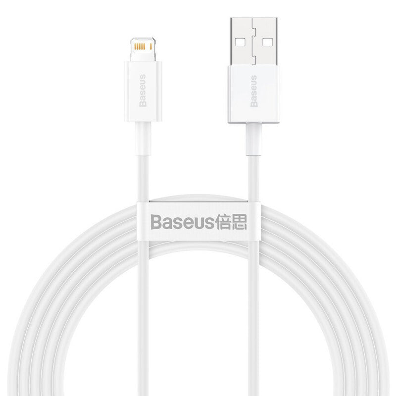 Baseus Superior Series USB-A naar Lightning Kabel - 2 meter - 2.4 A - Wit