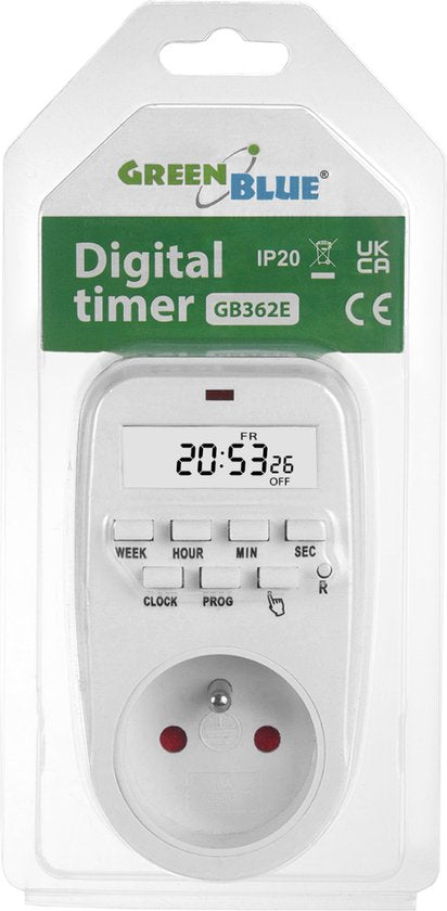 GreenBlue GB362 E Timer Switch - Digital - 16A IP20