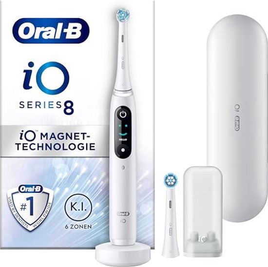 Oral-B iO Series 8N elektrische tandenborstel - vibrerende volwassenen - Wit