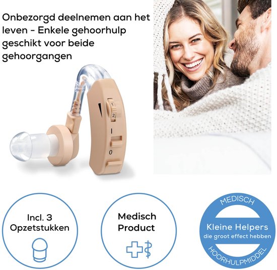 Beurer HA 20 Single hoortoestel - RIC gehoorversterker - 200-5000 Hz - incl. 2 batterijen en opbergbox
