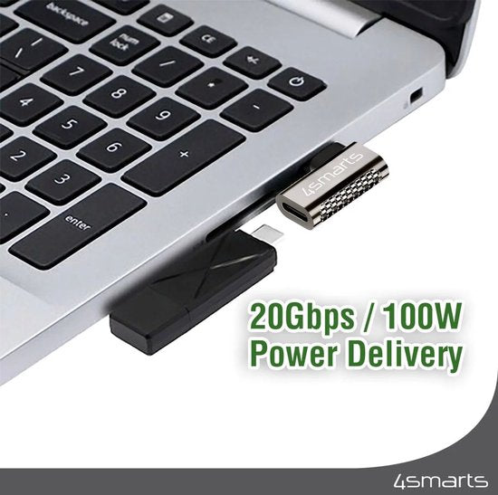 4smarts USB-C adapter set van 4 - 100W 5A haakse hoek