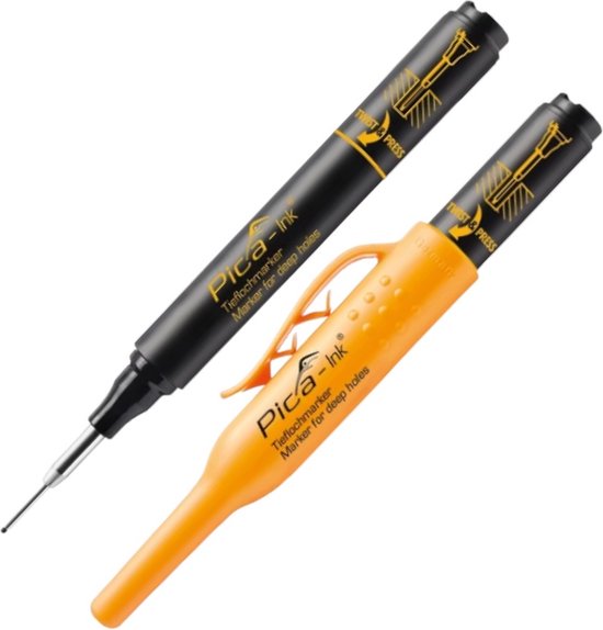 Pica markeerstift 150/46 - voor diepe gaten - permanent - Zwart