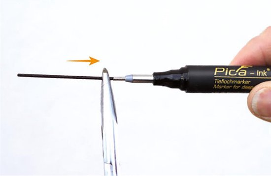 Pica markeerstift 150/46 - voor diepe gaten - permanent - Zwart