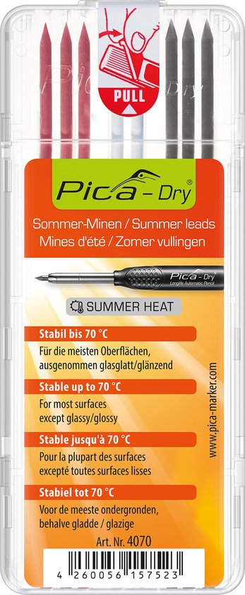 Pica Marker Dry Longlife stift - 3030 + vulling 4070 - 2B grafiet - Grijs