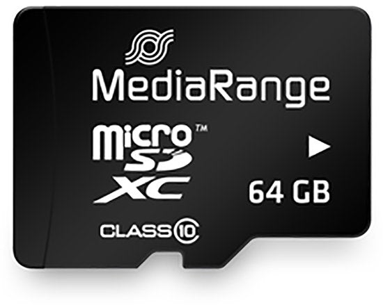 MediaRange microSD kaart - 64 GB - class 10 - inclusief adapter
