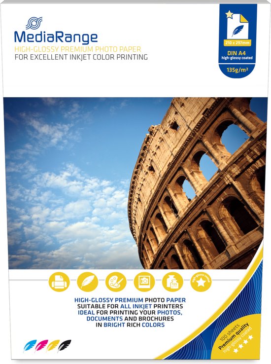 MediaRange fotopapier - hoogglans A4 - 135 g - 100 vellen