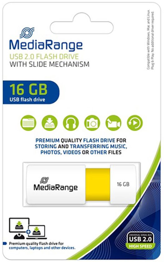 MediaRange USB stick - flash drive - 16 GB