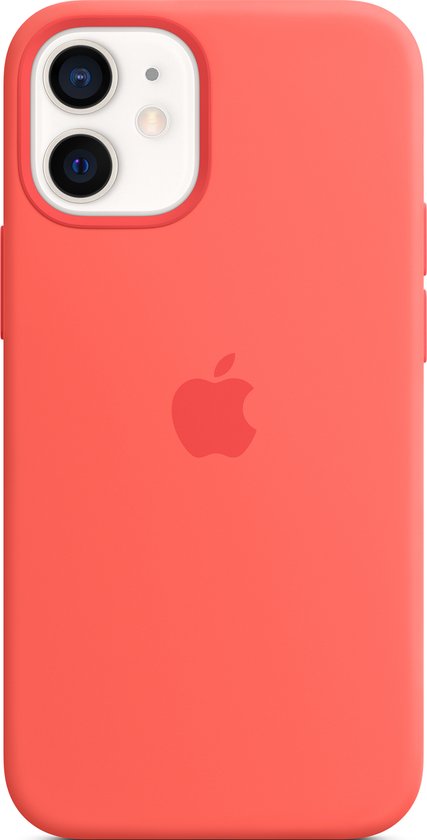 Apple iPhone 12 Mini hoesje - siliconen MagSafe - Citrusroze