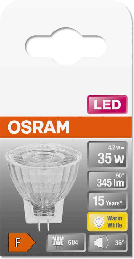 Osram LED lamp - spot GU4 12V 4.2W - 345 lumen warm white non-dimmable