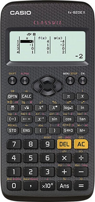Casio FX-82DEX schoolrekenmachine - 12-cijferig display - batterijvoeding - Zwart