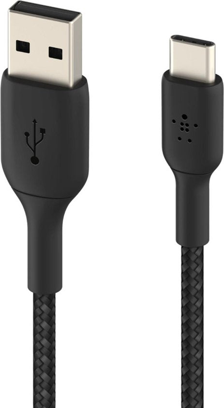 Belkin Braided Cable - USB-C to USB 2 Meter - Black