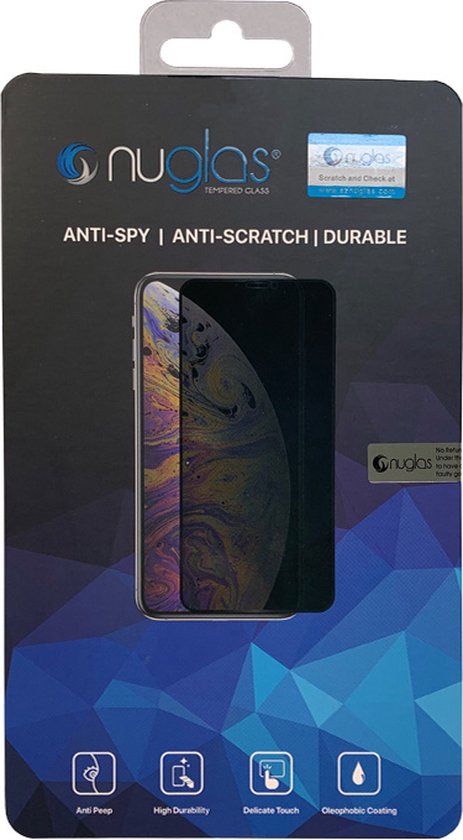 Nuglas Premium Privacy Screenprotector Voor iPhone 12 Pro Max - Tempered Privacy Glass 5D