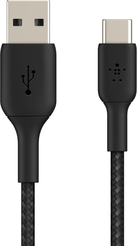 Belkin Braided Cable - USB-C to USB 2 Meter - Black