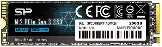 Silicon Power P34A60 interne SSD - PCIe Gen3x4 NVMe M.2 2280 - 256 GB