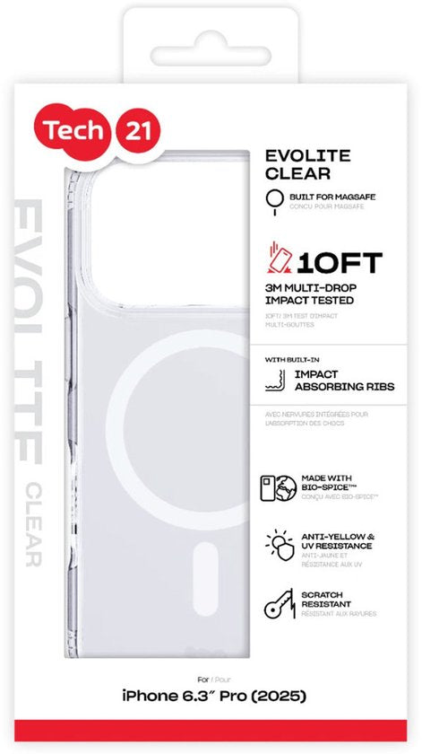 Tech21 iPhone 17 Pro hoesje - EvoLite MagSafe - Transparant